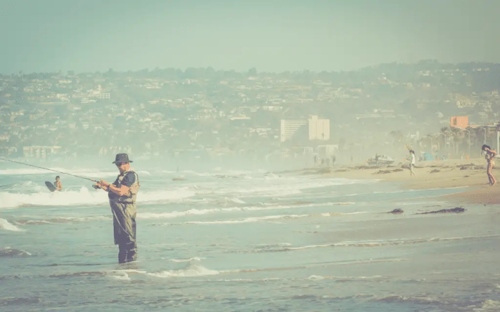 Man Fishing Inshore