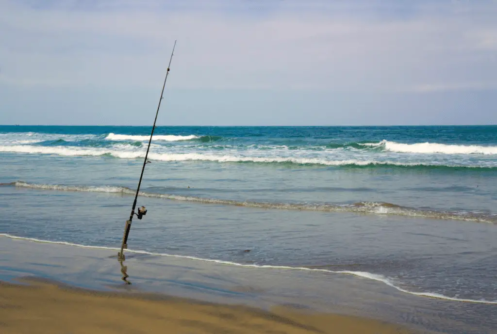 Fishing equipment near the beach