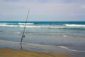 Fishing equipment near the beach