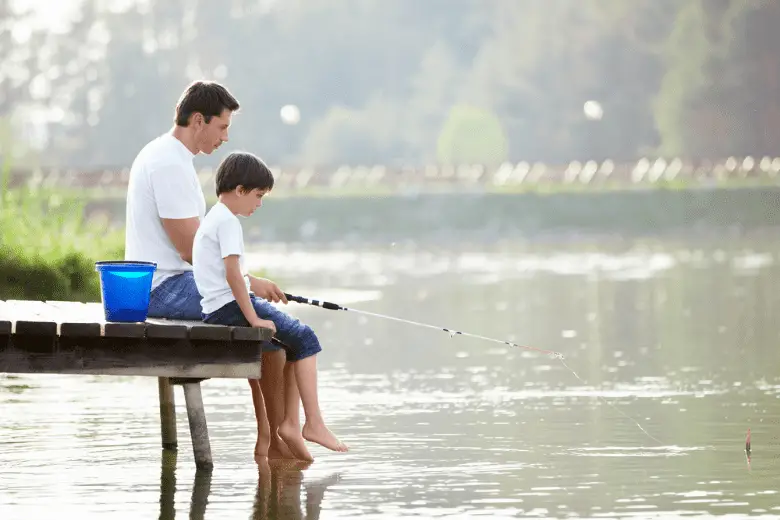 Picture of a father and son fishing