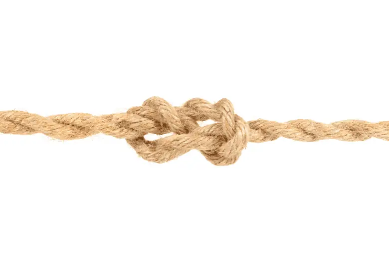 Jute Rope with Savoy Knot on White Background