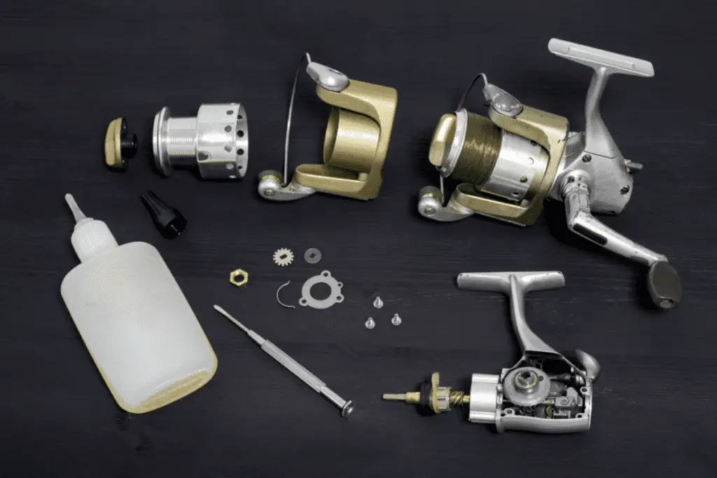 A fishing spinning reel and all of its secondary components
