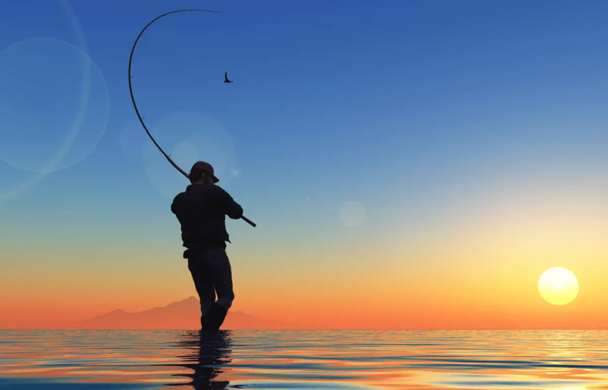 A Fisherman casting