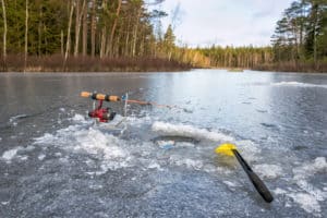 An ice fishing jig for rainbow trout